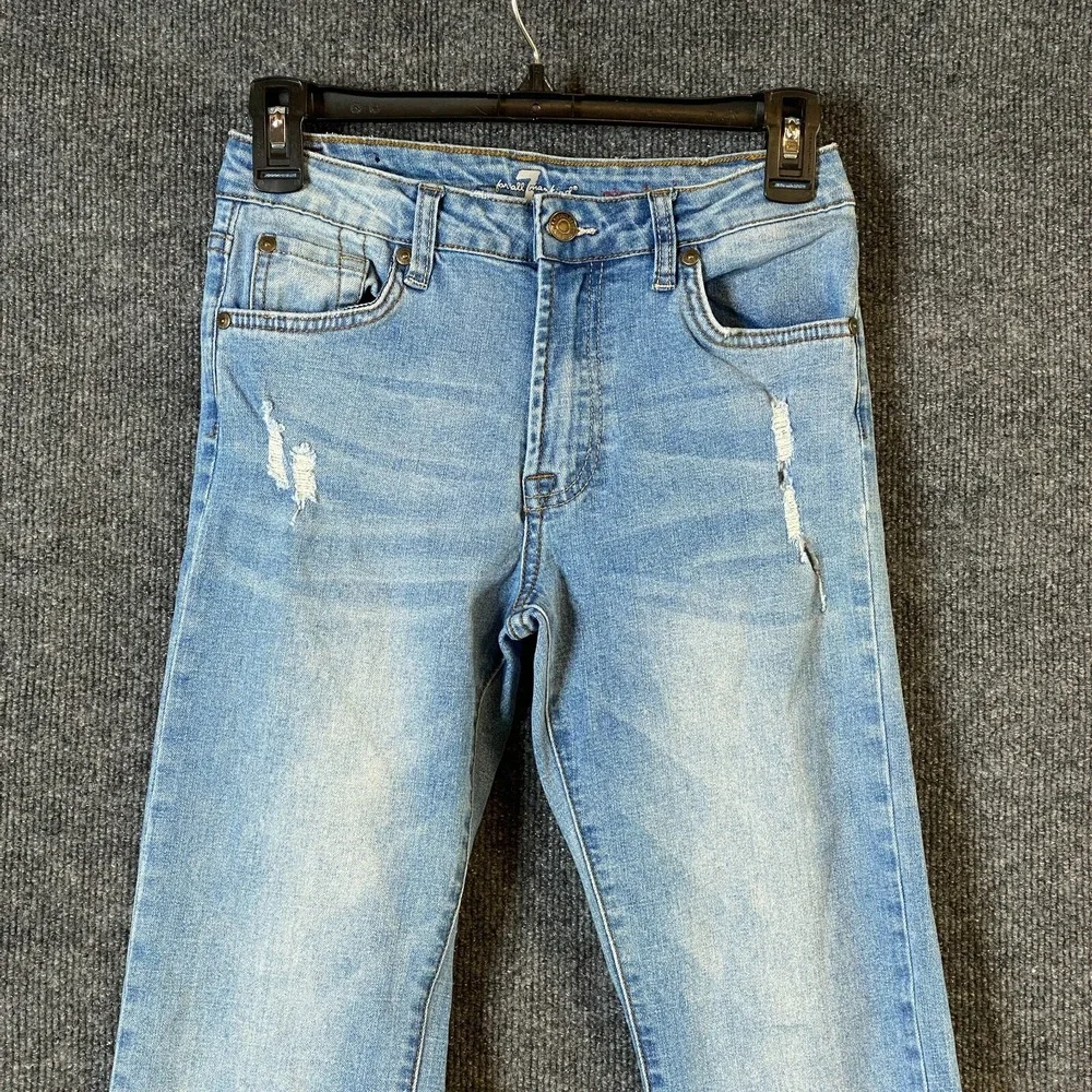 7 For All Mankind Kids Standard Light Wash Distressed Bootcut Jeans‎ Size 14